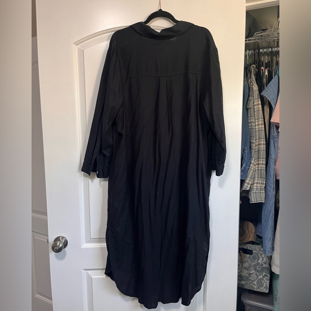 Old Navy Black Button Down Long Sleeve Dress - Picture 2 of 2
